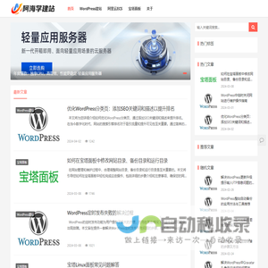 云服务器自建站教程_零基础搭建网站_手把手教你建Wordpress网站-阿海学建站